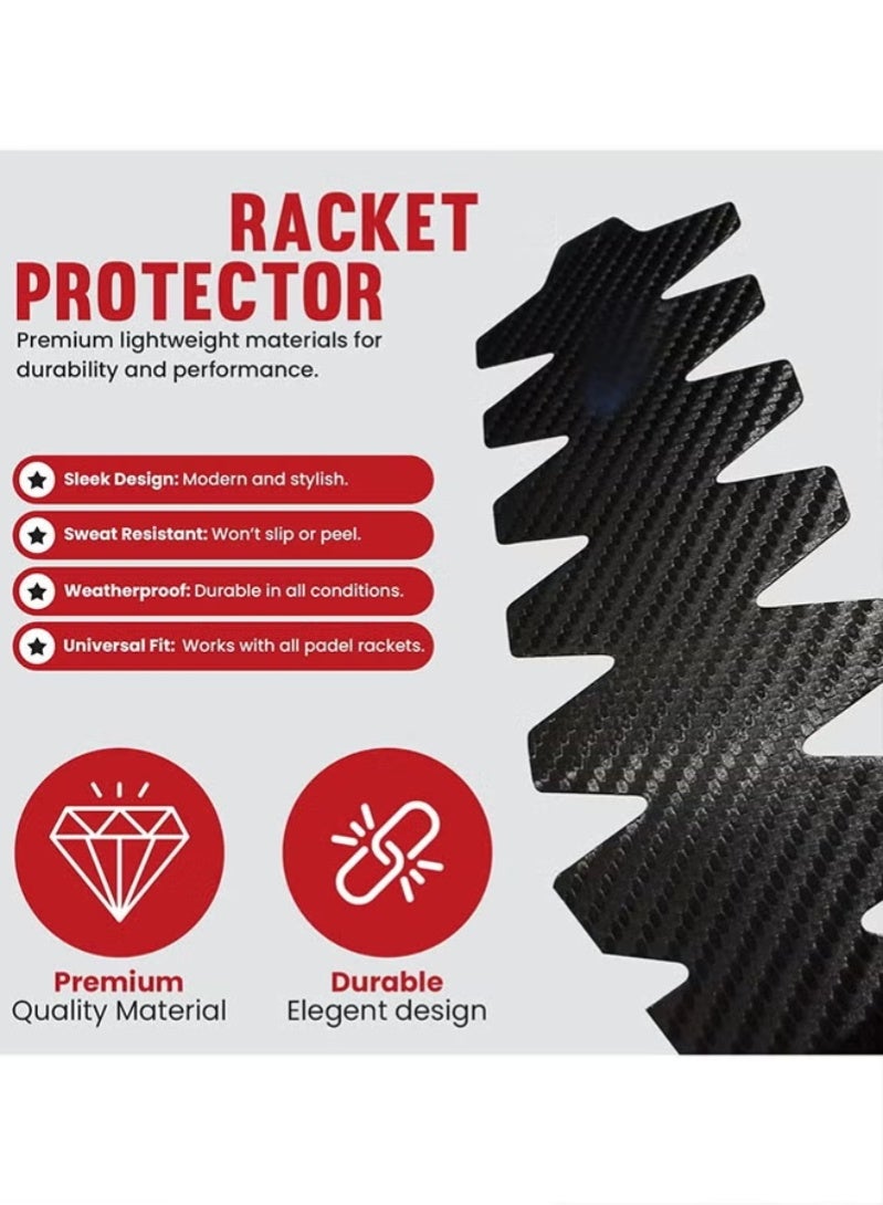 Harse 2PCS 15.7 Inch Racket Frame Protector, PU Edge Guard Tape & Sticker for Padel Rackets(Black) - Image 2